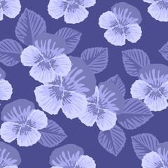 Pansy seamless pattern in 2022 Very Peri trendy colour 