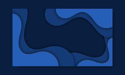 Abstract Blue liquid background. Modern background design. gradient color. papercut shapes . Fit for presentation design. website, basis for banners, wallpapers, posters