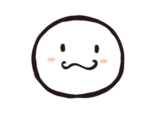 かわいい笑顔の表情／手書きイラスト