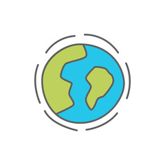 Ozone Layer Icon in color icon, isolated on white background 