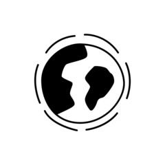 Ozone Layer Icon in black flat glyph, filled style isolated on white background