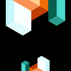 Abstract background. 3d cubes, cubic elements and blocks. Techno or business concept for wallpaper, banner, background, landing page