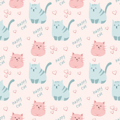 seamless pattern with cute cats
