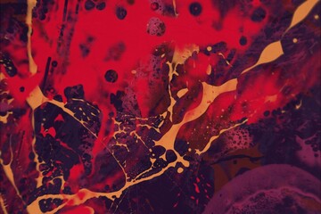 Colorful paint splashes. Abstract colorful ink pattern. Texture backdrop for various projects.