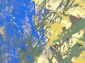 Colorful paint splashes. Abstract colorful ink pattern. Texture backdrop for various projects.