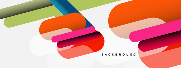 Abstract background. Round shapes, lines compositions on grey backdrop. Vector illustration for wallpaper banner background or landing page