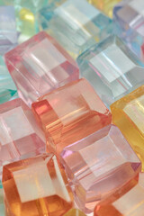 Background of the colorful cube shape beads