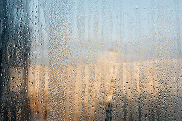 water drops on window glass, abstract pattern texture background. High quality photo