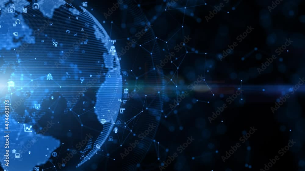 Poster technology network data connection, digital data network, and cyber security, futuristic technology 