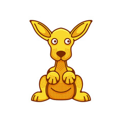 kangaroo mascot, sticker, icon, and t-shirt