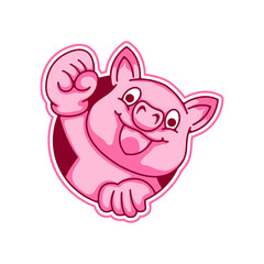 pig mascot, sticker, icon, and t-shirt