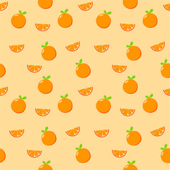 Obraz premium Orange fruit seamless pattern.