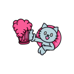 cat mascot, sticker, icon, and t-shirt