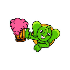 elephant mascot, sticker, icon, and t-shirt