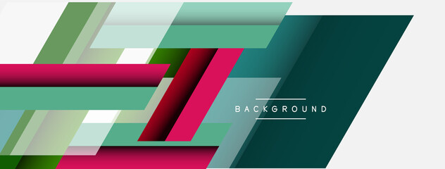 Vector background. Abstract overlapping color lines design with shadow effects. Illustration for wallpaper banner background or landing page