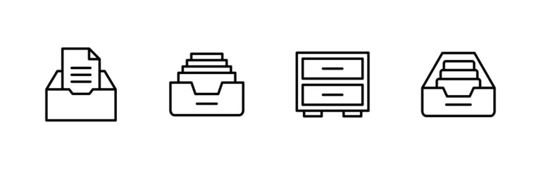 Archive folders icon set. Document vector icon. Archive storage icon.
