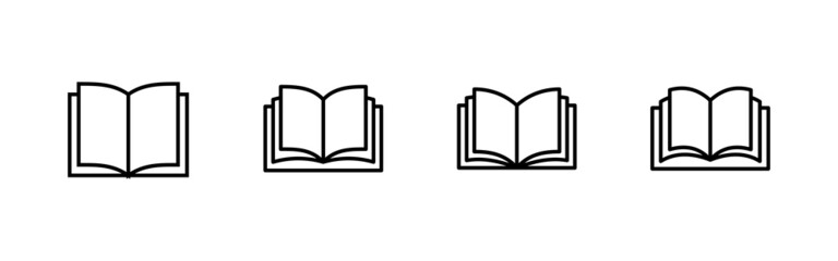 Book icons set. open book sign and symbol. ebook icon
