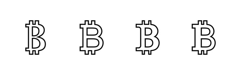 Bitcoin icons set. bitcoin sign and symbol. payment symbol. cryptocurrency logo