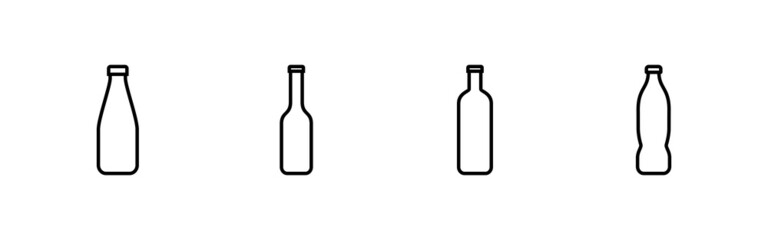 Bottle icons set. bottle sign and symbol