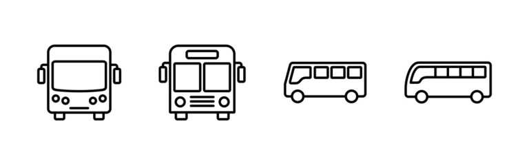 Bus icons set. bus sign and symbol