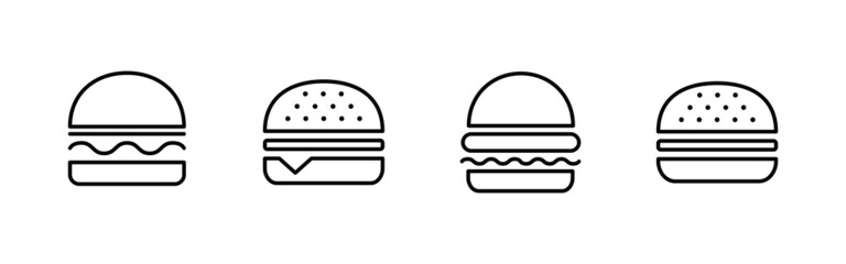 Burger icons set. burger sign and symbol. hamburger