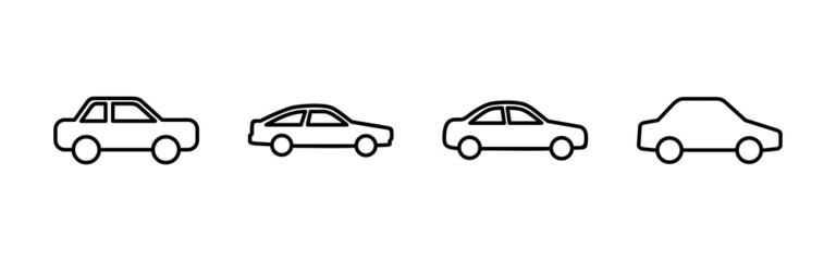 Car icons set. car sign and symbol. small sedan