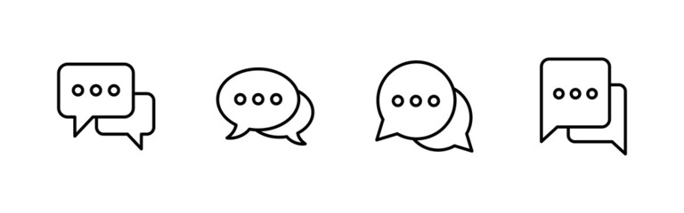 Naklejka premium Chat icons set. speech bubble sign and symbol. comment icon. message