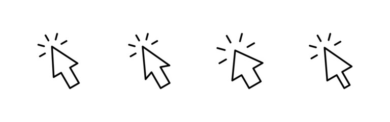 Click icons set. pointer arrow sign and symbol. cursor icon