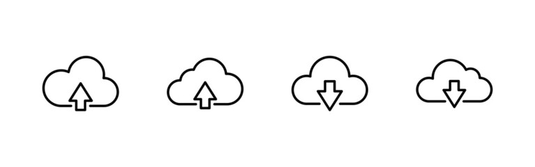 Cloud icons set. cloud sign and symbol