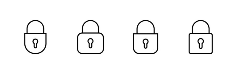 Lock icons set. Padlock sign and symbol. Encryption icon. Security symbol