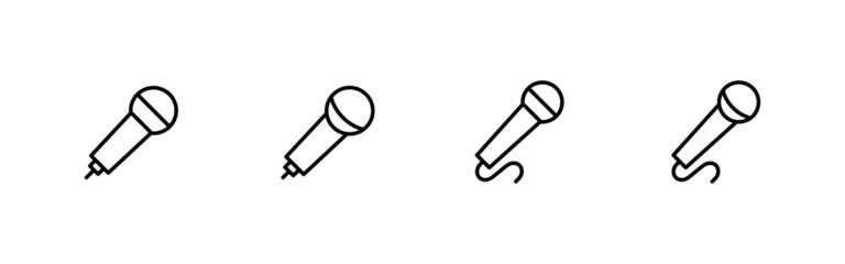 Microphone icons set. karaoke sign and symbol