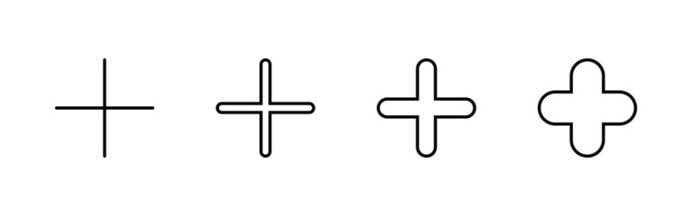 Obraz premium Plus Icons set. Add plus sign and symbol