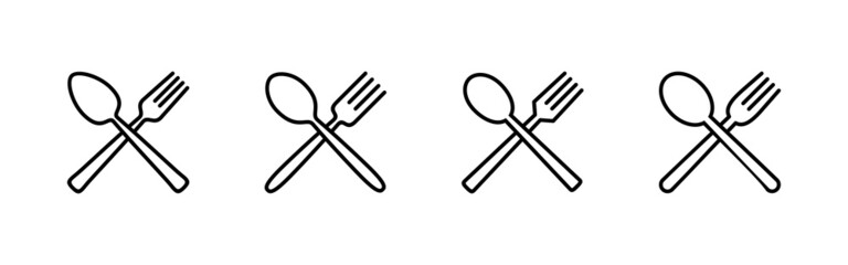 spoon and fork icons set. spoon, fork and knife icon vector. restaurant sign and symbol
