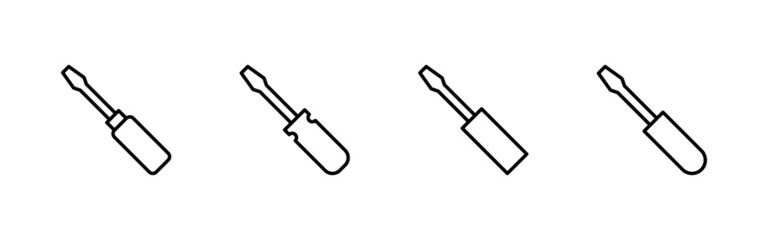 Screwdriver icons set.tools sign and symbol
