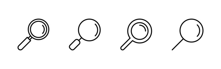 Search icons set. search magnifying glass sign and symbol