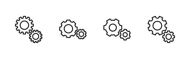 Setting Icons set. Cog Settings sign and symbol. Gear Sign