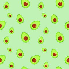 Avocado seamless pattern.
