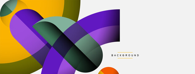 Obraz premium Geometric abstract background. Round shapes, circles, lines composition for wallpaper banner background or landing page
