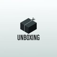 Unboxing icon isolated on white background. Vector

