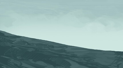 Empty winter rural landscape illustration. Alien world space art. © Jakub