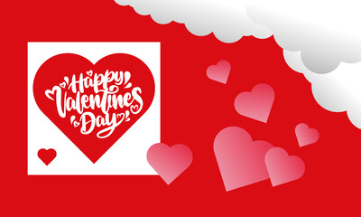 Hand drawn valentines day wallpaper red background