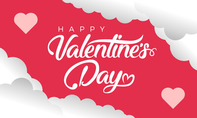 Hand drawn valentines day wallpaper red background