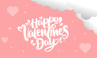 Hand drawn valentines day wallpaper pink background