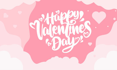 Hand drawn valentines day wallpaper pink background
