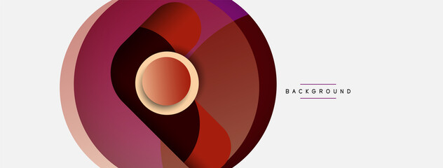 Vector round shapes circles minimal geometric background. Vector illustration for wallpaper banner background or landing page