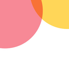 オレンジとピンクのオブジェクトをあしらった正方形サイズのシンプルな背景ベクターイラスト素材