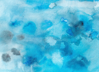 Blue watercolor abstract background.  Watercolor stains. © Svetlana