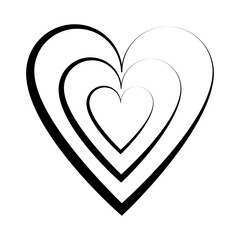 The hand-drawn drawing symbol of the heart. An icon for Valentine ’s Day