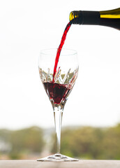 wine pour with sky behind