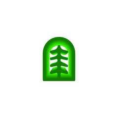 abstract pine tree logo vector emblem minimal illustration design